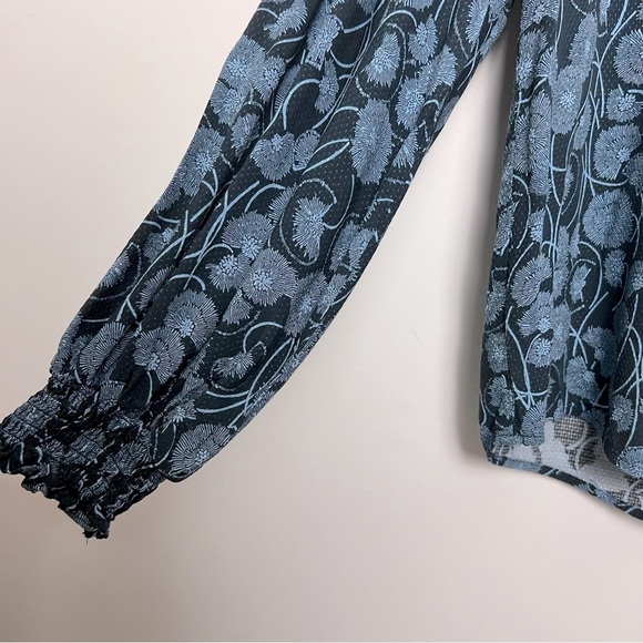 Anthropologie Maeve Collette Floral Motif Balloon Sleeve Peasant Blouse - Picture 7 of 16